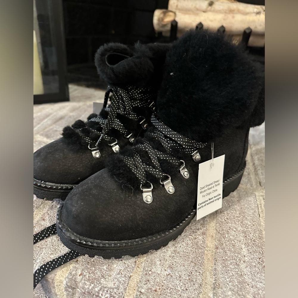 J. Crew Nordic Genuine Shearling Cuff Winter Boot Size 8M